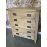 A new Besp Oak Vancouver chest of drawers- W x 40cm D x 100cm H