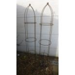 A pair of steel garden obelisks - 180cm tall