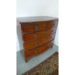 A 19th century mahogany bow fronted chest with two short over three long drawers - 105cm W