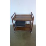 A Danish Silkeborg rose wood three tier tea trolley, 70cm H x 46cm x 71cm