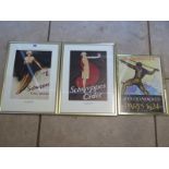 Two reproduction colour prints of vintage Schweppes adverts - 44cm x 32cm frame size, together