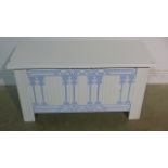 A painted oak coffer with a rising top - 100cm W x 54cm H