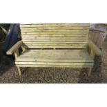 A timber garden bench