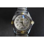 A ladies Breitling stainless steel Callistino date quarts bracelet wristwatch, B52345 serial no