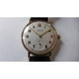 A vintage 9ct gold gents Mavin wristwatch, hallmark London 1949 - case width including button approx