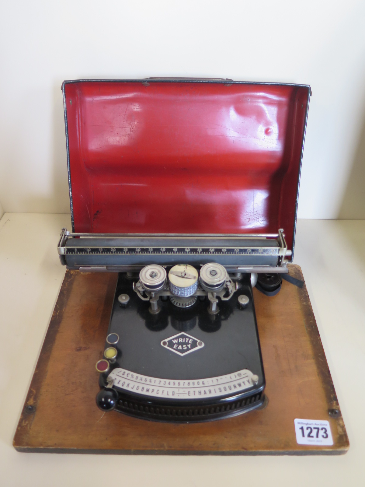 An early 20th century - Write Easy - typewriter in working order with spare ribbon and original case