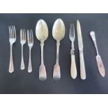 Eight pieces of silver flatware, weighable silver approx 5.7 troy oz