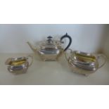 A silver teapot sugar bowl and milk jug, by James Dixon and Sons, Sheffield circa 1936 - approx 27