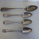 A George III silver serving spoon, Thomas James, London 1809 - together with three various