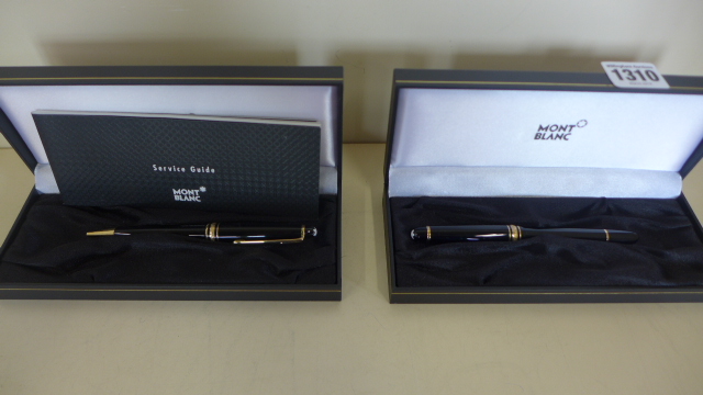 A Mont Blanc 4810 m fountain pen with 14ct gold nib, together with a Mont Blanc propelling roller