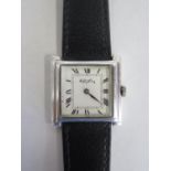 A Roy King sterling silver manual wind gents wristwatch - 29mm wide including button, overall good