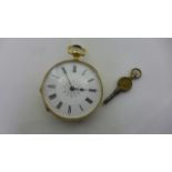 An 18ct yellow gold pocket watch with locket back, entitled The Bijou locket watch registered no