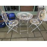 A metal work bistro set