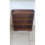 A circa 1930s open bookcase with adjustable shelves, 84cm tall x 74cm x 20cm