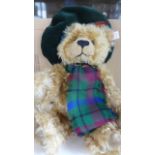 A Steiff Scottish Bear - Parliament Tartan, 33cm, Mohair - limited edition, number 2939 of 3000 with