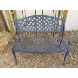 A cast aluminium bench - 103cm wide