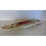A Hornby Speedboat Racer III, tinplate, clockwork mechanism, approx 42cm long without its key and in