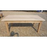 An oak garden table with a five plank made by a local craftsman to a high standard - 75cm tall x