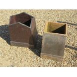 Two small Victorian chimney pots - ideal for garden planters - tallest approx 43cm