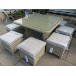 A Bramblecrest Cotsworld casual dining table with eight stools - ex display