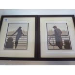A pair of framed prints, port of call, by Brent Lynch - 31cm x 36cm