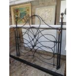 A Victorian Style 5 foot ornate metal bedstead