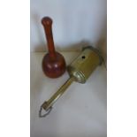 A clockwork brass spit and a mallet