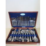 A Kings pattern eight setting silver plated canteen of cutlery by Housley, in good condition