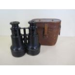 A pair of 19th century binoculars engraved M Pillischer optitions - Admiral Sir Edward S Sotherby