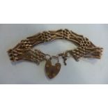 A 9ct gold gate link chain bracelet, approx 17cm long, approx 18.6g