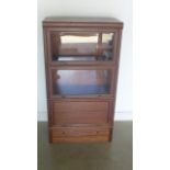 A Globe Wernicke style mahogany four tier bookcase, the lower tier a frieze drawer, approx 80cm W