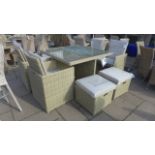 A Bramblecrest Cotswold four seat cube set with cushions, ex-display