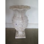 A good quality decorative marble urn, glued repair to base - 60cm H