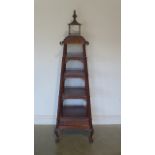 A mahogany pagoda style etagere with four tiers and a detachable top, approx 173cm High, in good