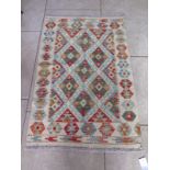 A hand knotted vegetable dye wool Chobi Kelim runner, approx 126cm x 85cm - in good condition