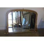 A Victorian gilt over mantle mirror, 81cm tall x 126cm