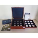 A boxed set of eighteen silver coins - The Route to Victory collection by Westminster - total weight