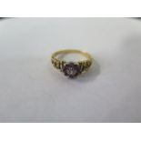 An 18ct gold diamond and ruby ring, size K, approx 3.2 grams, in good condition