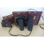 Three pairs of Zeiss Jena binoculars two 10x50 and 8x8x30 W