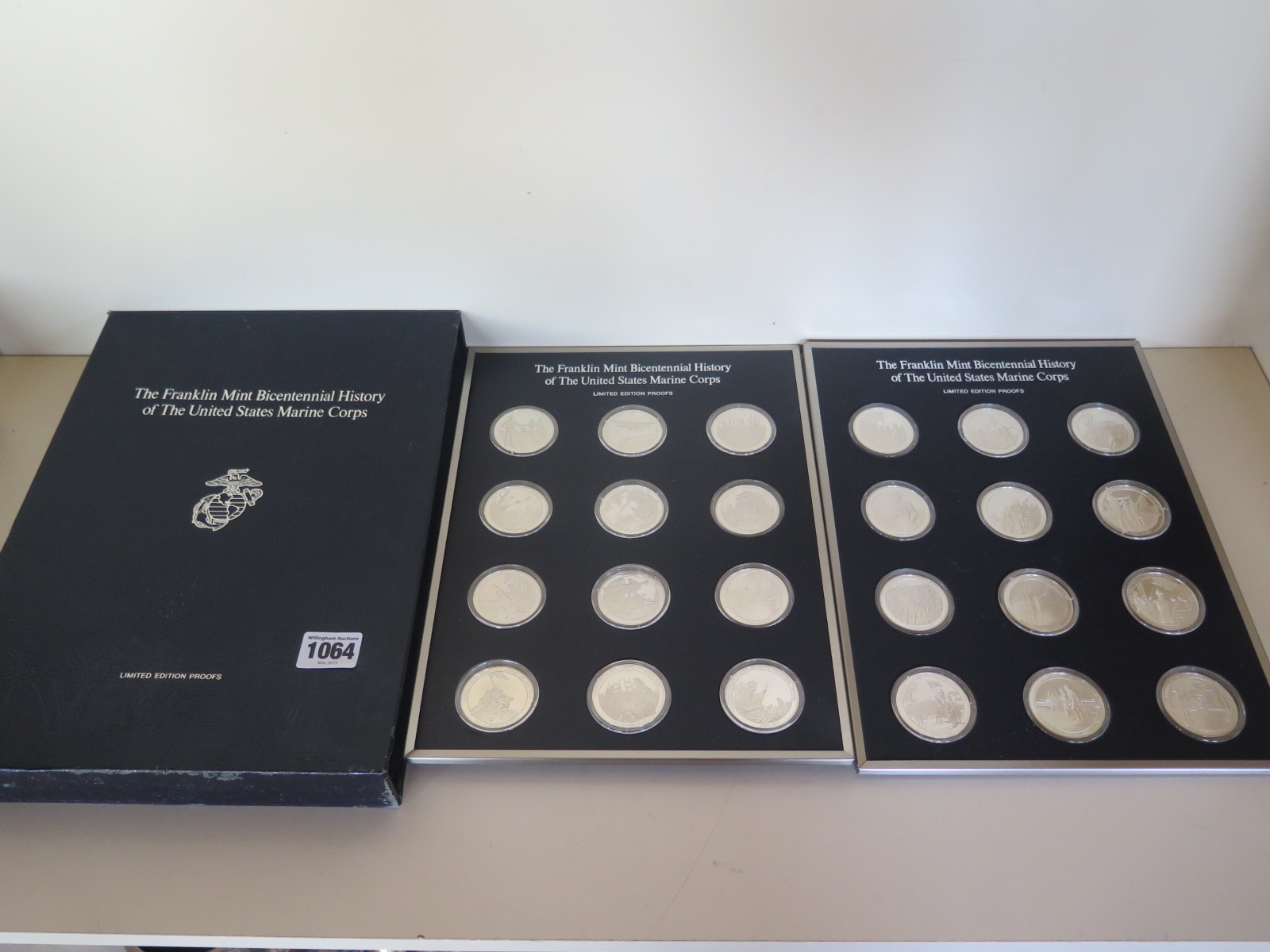 Franklin Mint Bicentennial history of The united States Marine Corp, twenty-four silver proof