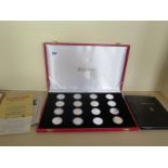A boxed set of sixteen silver proof coin collection, The Freedom Fighters, no 127, approx 12 troy oz