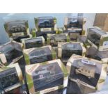Seventeen boxed Victoria model WWII vehicles, including R002 Willys Jeep, R008 Kubelwagen, R019 Opel