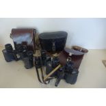 Two pairs of Carl Zeiss Jena 8x30W binoculars, and a pair of Volgtlander binoculars 6x24