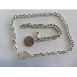 A Tiffany and Co silver necklace and bracelet, necklace length 41cm, bracelet length 20cm -approx