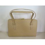 A Czarina ostrich skin handbag with original cardboard box, in good condition