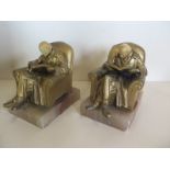 A pair of JBH J Ruhl book ends, 13cm tall, some small chips to bases and wear otherwise generally