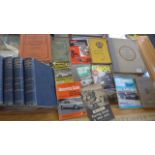 A collection of assorted motoring books and Munitions of war a record of the work of BSA and Daimler