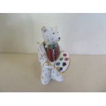 A Royal Crown Derby Claude three artist bear, 9cm tall, good condition