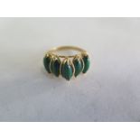 A 14ct malamite ring, size N, approx 2.3 grams, generally good