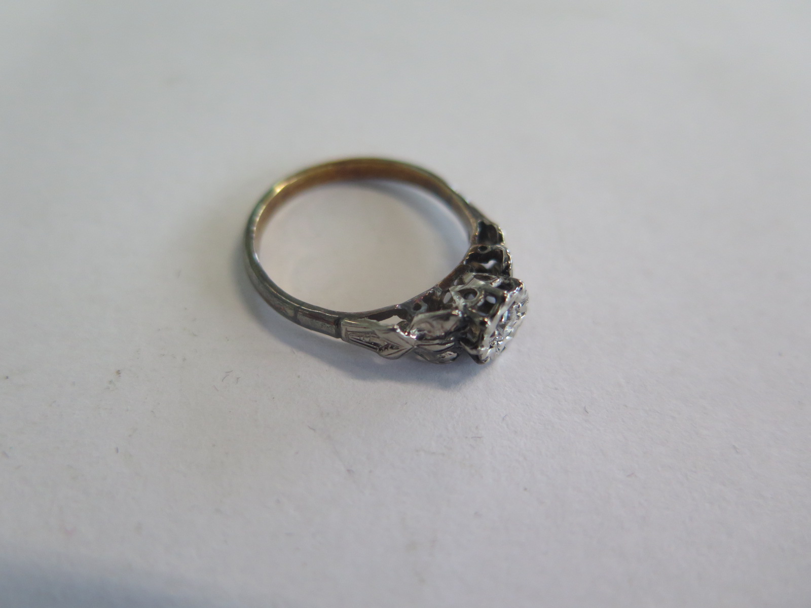 A yellow gold diamond solitaire ring, size L, approx 2.5 grams, diamond bright, generally good - Image 2 of 3
